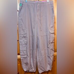 Empyre Vida New Loose Fit Baggy Retro Skater Cargo Pants Taupe Brown Women’s L